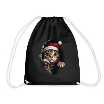 Chat Propriétaire Chats Noël Noël Chat - Sac de sport léger - noir - Devant