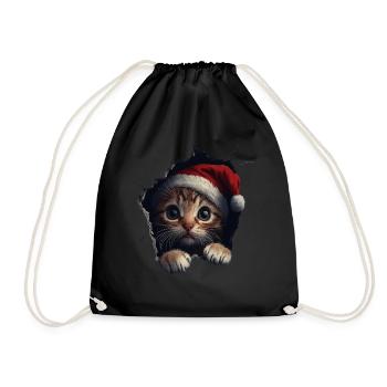Chat Propriétaire Chats Noël Noël Chat - Sac de sport léger - noir - Devant