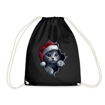 Chat Propriétaire Chats Noël Noël Chat - Sac de sport léger - noir - Devant