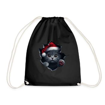 Chat Propriétaire Chats Noël Noël Chat - Sac de sport léger - noir - Devant