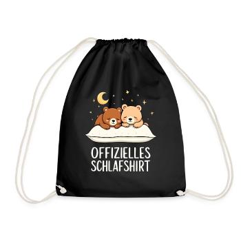 Official Sleep Shirt Bear Bear Pair - Drawstring Bag - black - Front