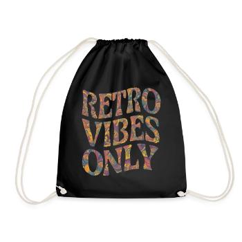 Retro Vibes Only Psychédélique Style des années 60 des années 70 - Sac de sport léger - noir - Devant
