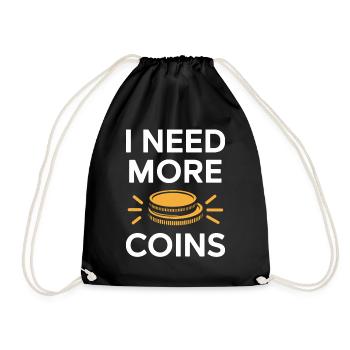 Numismatique : j’ai besoin de plus de pièces - Sac de sport léger - noir - Devant