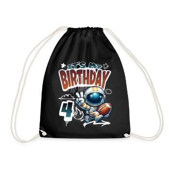 Astronaute 4e anniversaire Football - Sac de sport léger - noir - Devant