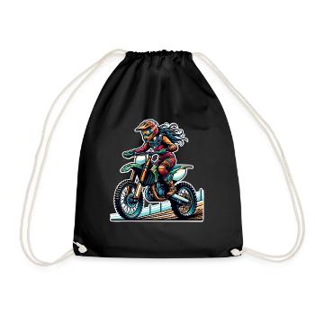 Motocross Femmes Filles Fille - Sac de sport léger - noir - Devant