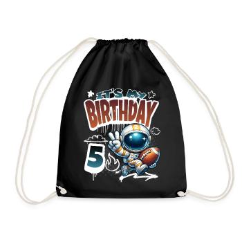 Astronaute 5e anniversaire football - Sac de sport léger - noir - Devant
