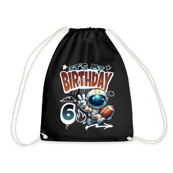 Astronaute 6e anniversaire Football - Sac de sport léger - noir - Devant
