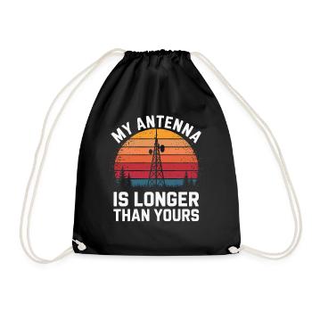 my antenna is longer amateur radio radio - Drawstring Bag - black - Front