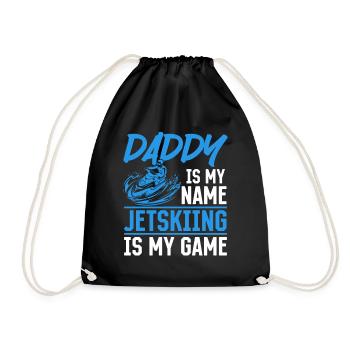 Daddy is my name Jetskiing is my game - Jetskiing - Drawstring Bag - black - Front