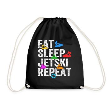 Eat Sleep Jetski Repeat - Amateur de jetski - Sac de sport léger - noir - Devant