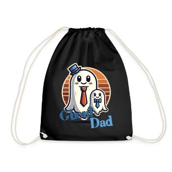 Ghoul Dad Funny Ghost Motif - Drawstring Bag - black - Front