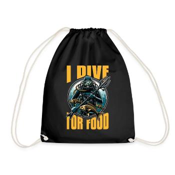 Spearfishing I Dive For Food Fishing Enthusiast - Drawstring Bag - black - Front