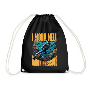 Spearfishing I Work Well Under Pressure Snorkeling - Drawstring Bag - black - Front