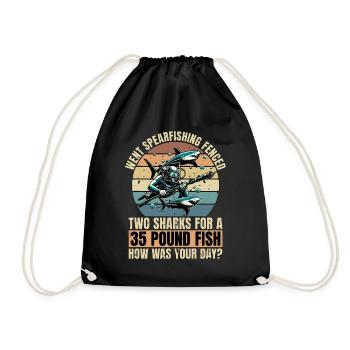 Went Spearfishing Fenced Two Sharks Snorkeling - Turnbeutel - Schwarz - Vorne