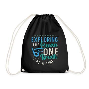 Snorkeling Exploring The Ocean Marine Biologist - Drawstring Bag - black - Front