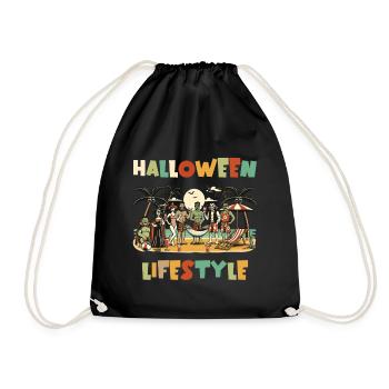 Halloween Lifestyle Beach Party Fun - Drawstring Bag - black - Front