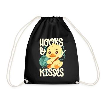 Hooks And Kisses - Turnbeutel - Schwarz - Vorne