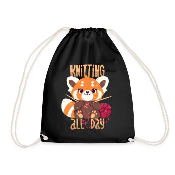 Knit - Drawstring Bag - black - Front