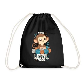 More wool please - Drawstring Bag - black - Front
