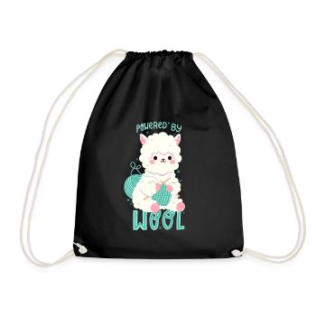Alpaca with wool - Drawstring Bag - black - Front