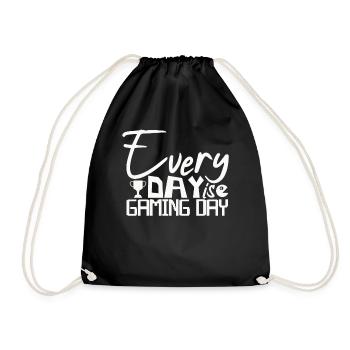 Gaming Gamers Every day is a gaming day - Drawstring Bag - black - Front