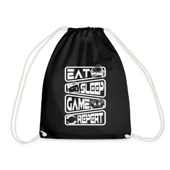 Gaming Gamer Manger Dormir Gamble Répéter - Sac de sport léger - noir - Devant