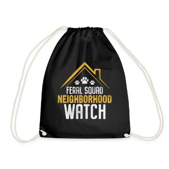Escouade sauvage Quartier Regarder Drôle Chat Animal - Sac de sport léger - noir - Devant