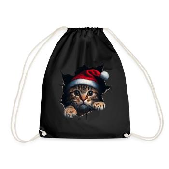 Chat Propriétaire Chats Noël Noël Chat - Sac de sport léger - noir - Devant