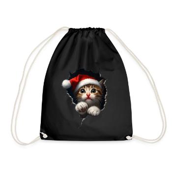 Chat Propriétaire Chats Noël Noël Chat - Sac de sport léger - noir - Devant