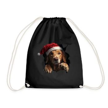 Hundebesitzer Hunde Weihnachten Weihnachts Hund - Turnbeutel - Schwarz - Vorne