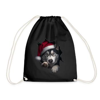 Hundebesitzer Hunde Weihnachten Weihnachts Hund - Turnbeutel - Schwarz - Vorne