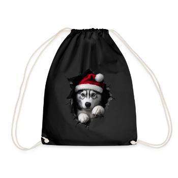 Hundebesitzer Hunde Weihnachten Weihnachts Hund - Turnbeutel - Schwarz - Vorne