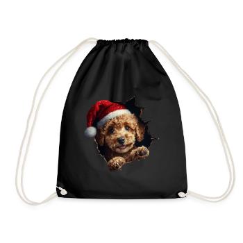 Hundebesitzer Hunde Weihnachten Weihnachts Hund - Turnbeutel - Schwarz - Vorne