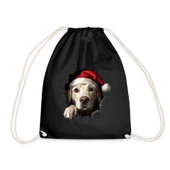 Hundebesitzer Hunde Weihnachten Weihnachts Hund - Turnbeutel - Schwarz - Vorne