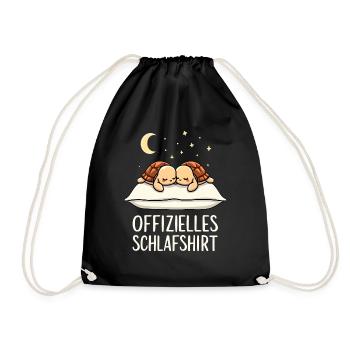 Official Sleeping Shirt Sea Turtle Pair - Drawstring Bag - black - Front