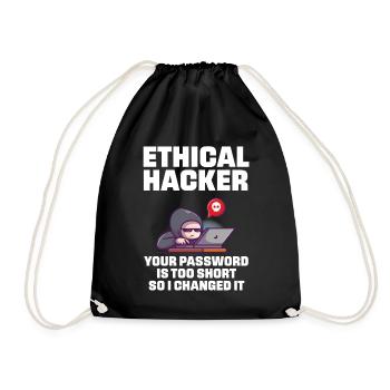 Funny Saying Ethical Hacker For Hacking Nerd - Drawstring Bag - black - Front