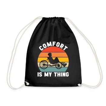 Recumbent Trike Liegetrike Liegedreirad - Drawstring Bag - black - Front