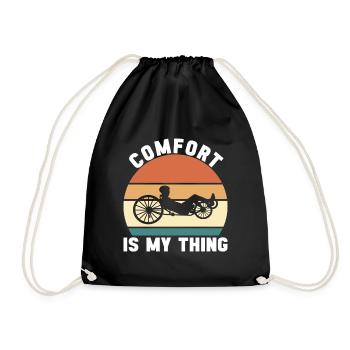 Recumbent Trike Liegetrike Liegedreirad - Drawstring Bag - black - Front