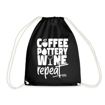 Pottery Ceramics Artist Coffee - Drawstring Bag - black - Front