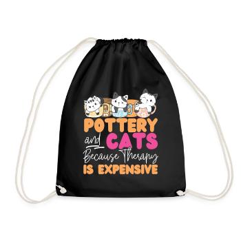 Poterie Céramiste Artiste Chat - Sac de sport léger - noir - Devant