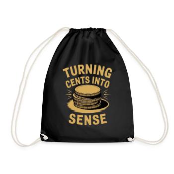 Turning Cents Into Sense Motiv für Sparfüchse - Turnbeutel - Schwarz - Vorne