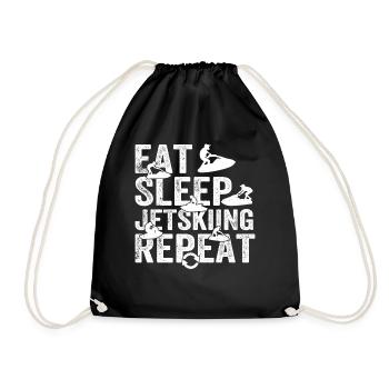 Funny Jetski Racing - Eat Sleep Jet skiing Repeat - Turnbeutel - Schwarz - Vorne