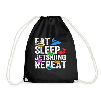 Eat Sleep Jet skiing Repeat - Funny Jetski Racing - Turnbeutel - Schwarz - Vorne
