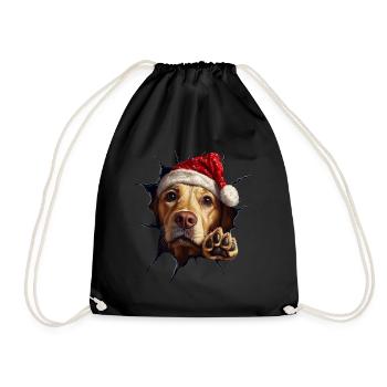 Hundebesitzer Hunde Weihnachten Weihnachts Hund - Turnbeutel - Schwarz - Vorne