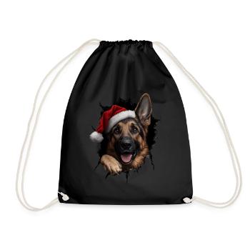 Hundebesitzer Hunde Weihnachten Weihnachts Hund - Turnbeutel - Schwarz - Vorne
