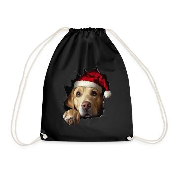 Hundebesitzer Hunde Weihnachten Weihnachts Hund - Turnbeutel - Schwarz - Vorne