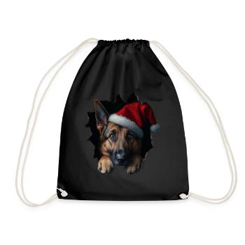 Hundebesitzer Hunde Weihnachten Weihnachts Hund - Turnbeutel - Schwarz - Vorne