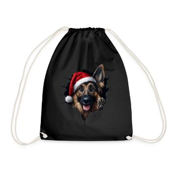 Hundebesitzer Hunde Weihnachten Weihnachts Hund - Turnbeutel - Schwarz - Vorne