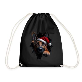Hundebesitzer Hunde Weihnachten Weihnachts Hund - Turnbeutel - Schwarz - Vorne