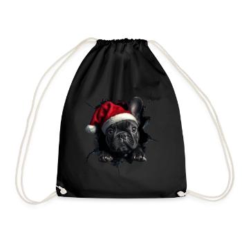 Hundebesitzer Hunde Weihnachten Weihnachts Hund - Turnbeutel - Schwarz - Vorne